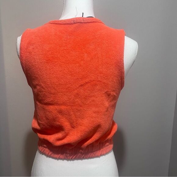 NWT Monrow women's Terry cloth Georgia Peach sleeveless tank top size xxs - Picture 8 of 11